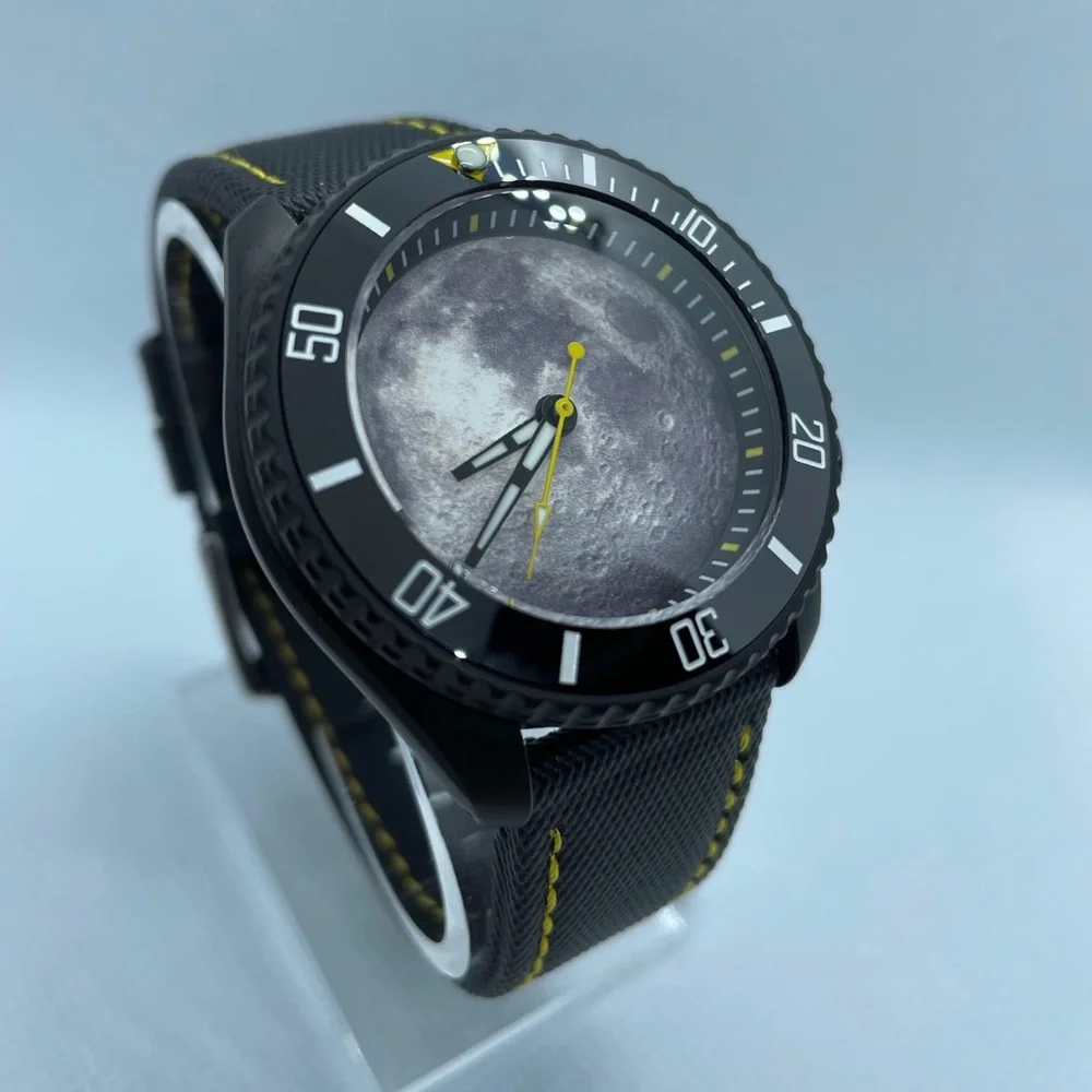 Custom built “light side of the moon” Seiko Mens Watch